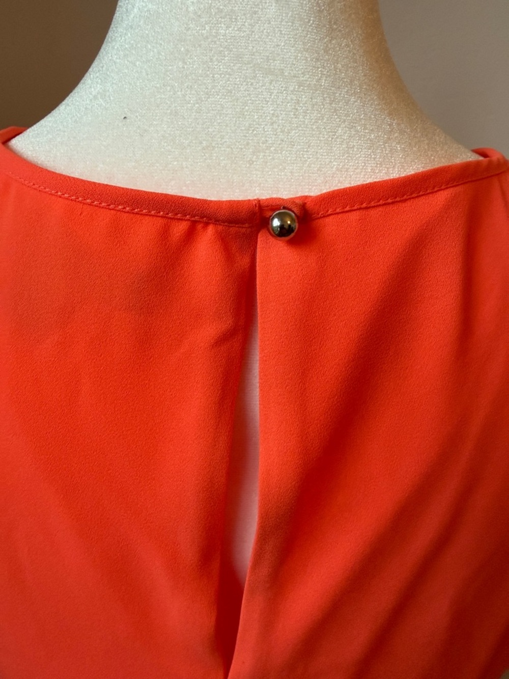 Banana Republic Bright Coral Sleeveless Layered Sheath Shift Dress - Picture 5 of 6